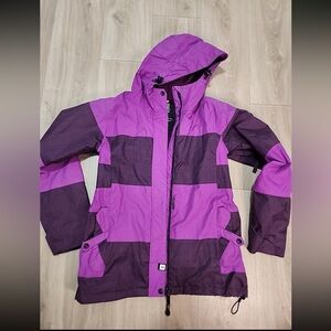 Ride Purple Color Block Ski Snow Hooded Jacket size M